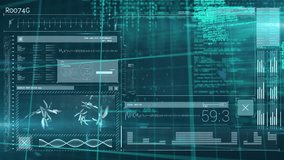 Animation of data processing and dna strand spinning. global science, computing, data processing and digital interface concept digitally generated video. - Powered by Shutterstock - Get 15% off with code: PIKWIZARD15