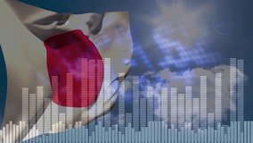Animation of financial data processing over flag of japan. Global business, finance, data processing and networking concept digitally generated vide - Powered by Shutterstock - Get 15% off with code: PIKWIZARD15