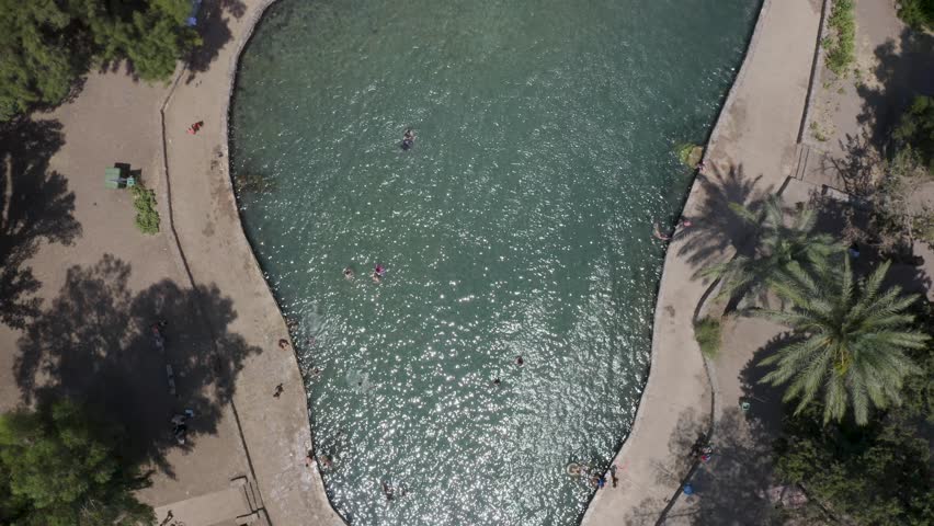 Aerial view of Ein Moda spring located in the Valley of the Springs