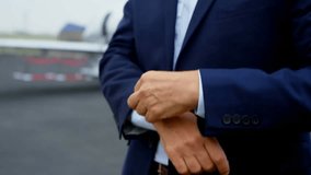 Composition of smiling businessman and businesswoman over modern unk. Global business connections digital interface and technology concept digitally generated video. - Powered by Shutterstock - Get 15% off with code: PIKWIZARD15