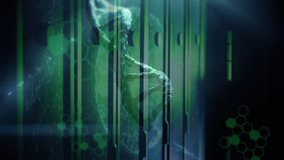 Animation of dna strand spinning and data processing. Futuristic technology concept. - Powered by Shutterstock - Get 15% off with code: PIKWIZARD15