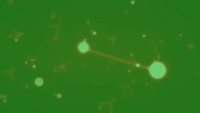 Animation of data processing over molecules on green background. Technology, computing and digital interface concept digitally generated video. - Powered by Shutterstock - Get 15% off with code: PIKWIZARD15