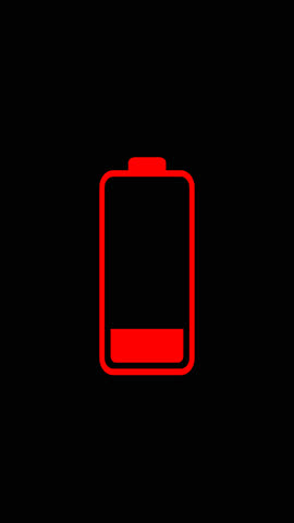 Low Battery Indicator Animation. Flashing red color Low Battery animation with Transparent Background. Empty Battery. Low Battery Icon. Alpha Channel. Loop Animation