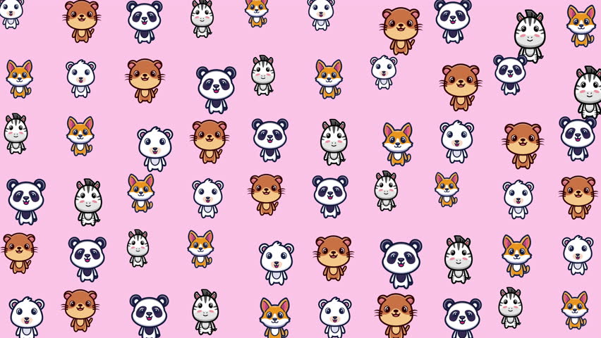 Multiple small panda bear dog and bear cartoon images suitable for childrens books, websites, educational materials, and merchandise designs.
