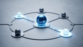 Abstract business workflow animation showing a central hub distributing data evenly to multiple connected nodes. This minimal corporate visual represents system coordination, data distribution, integration, and efficient workflow management in modern digital environments. Designed with a clean corporate style, soft blue and gray tones, and smooth gentle motion, the video features a static camera and seamless loop. Ideal for technology presentations, enterprise systems, SaaS platforms, network architecture concepts, automation explainers, and digital transformation visuals. Suitable as a background, B-roll, or conceptual illustration of centralized systems, coordinated processes, and modern business infrastructure.
  - Powered by Shutterstock - Get 15% off with code: PIKWIZARD15