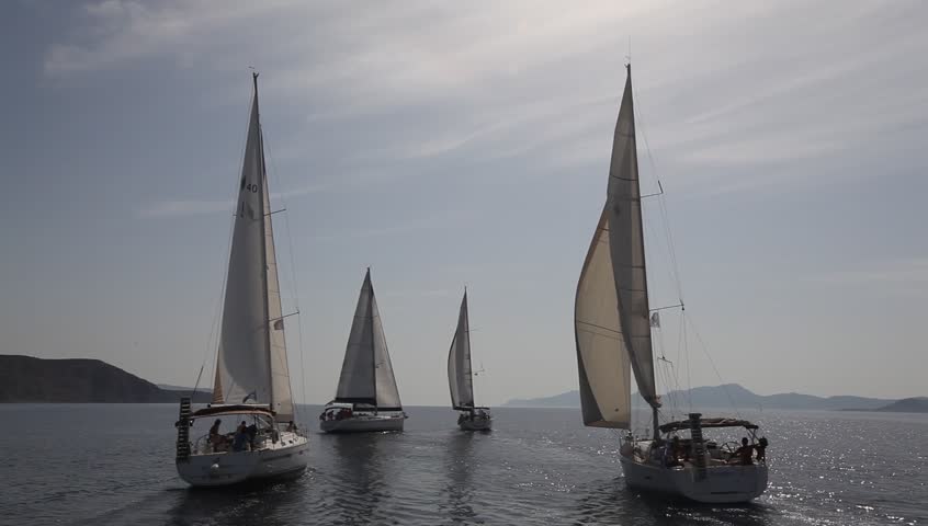 PELOPONNESE, GREECE- MAY 8: Boats Competitors During of 9th spring sailing