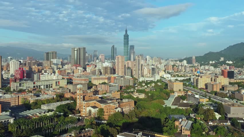 Cityscape of Taipei at dawn, Taiwan