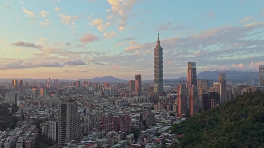 Cityscape of Taipei at dawn, Taiwan