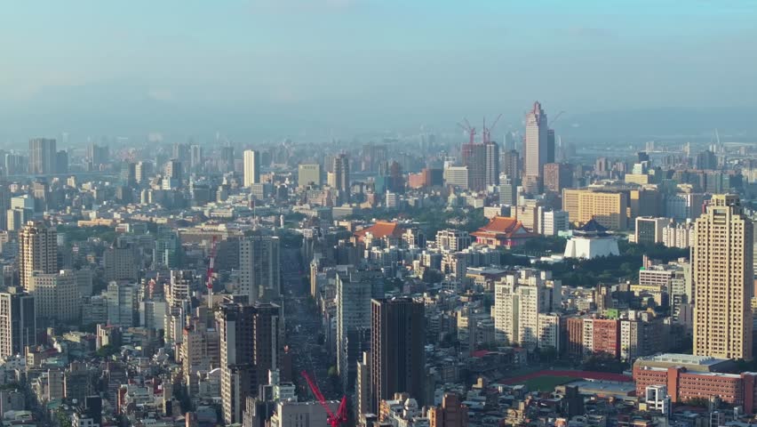 Cityscape of Taipei at dawn, Taiwan