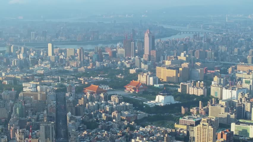 Cityscape of Taipei at dawn, Taiwan