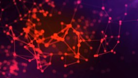 Abstract red glowing network of connected particles forming digital data structure on dark background, futuristic technology motion animation - Powered by Shutterstock - Get 15% off with code: PIKWIZARD15