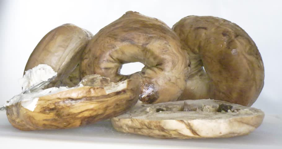 Raisin Cinnamon Bagel with Cream Cheese Spread