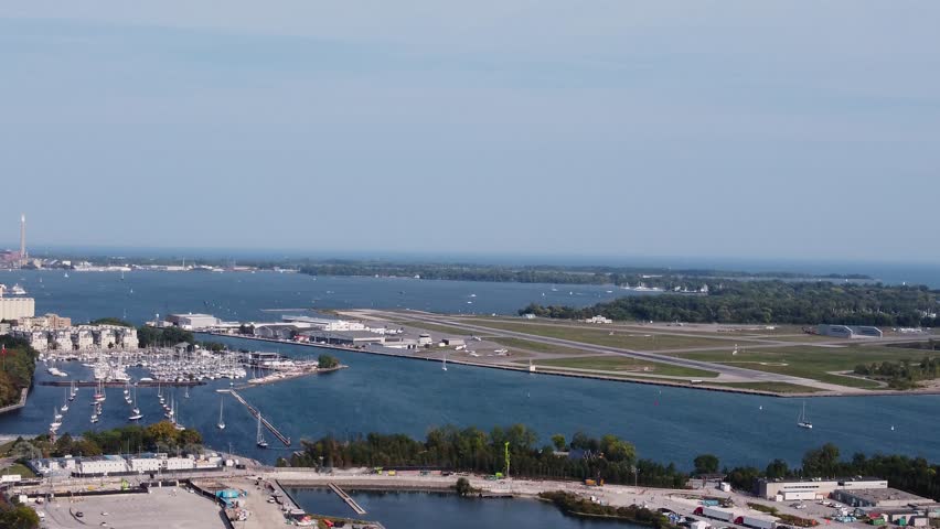 Aerial view of Billy Bishop Airport in Toronto.