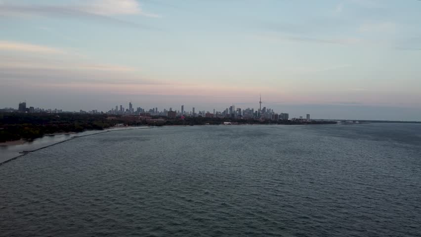 Aerial view of Humber Bay shoreline in Toronto.
