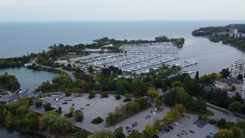 Aerial view of Humber Bay Park in Toronto.