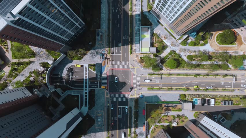 Aerial view of New City in Incheon, Apartment Residential Area in Korea