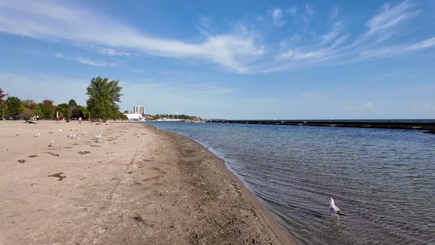 View of Sunnyside Beach and Lake Ontario in Toronto.