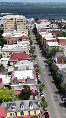 Aerial view of historic charleston south carolina street