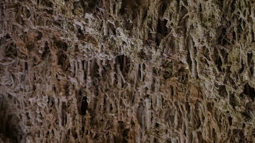 Plan of the travertine and stalactite formations in the caves of the Nasrid Garden. Organic and natural mineral textures.
