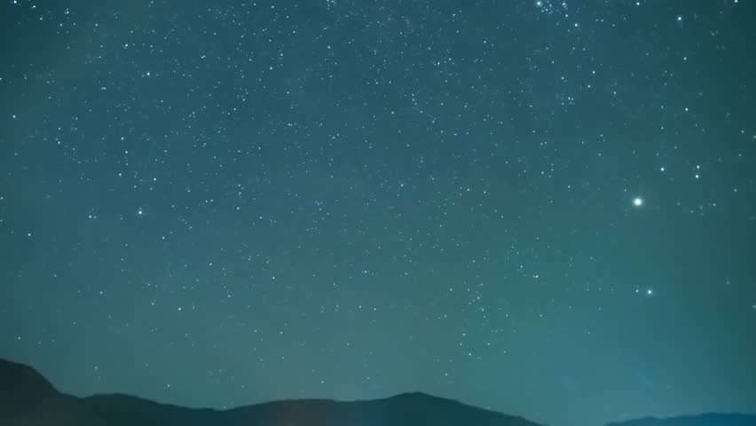 View of a dark blue sky filled with stars