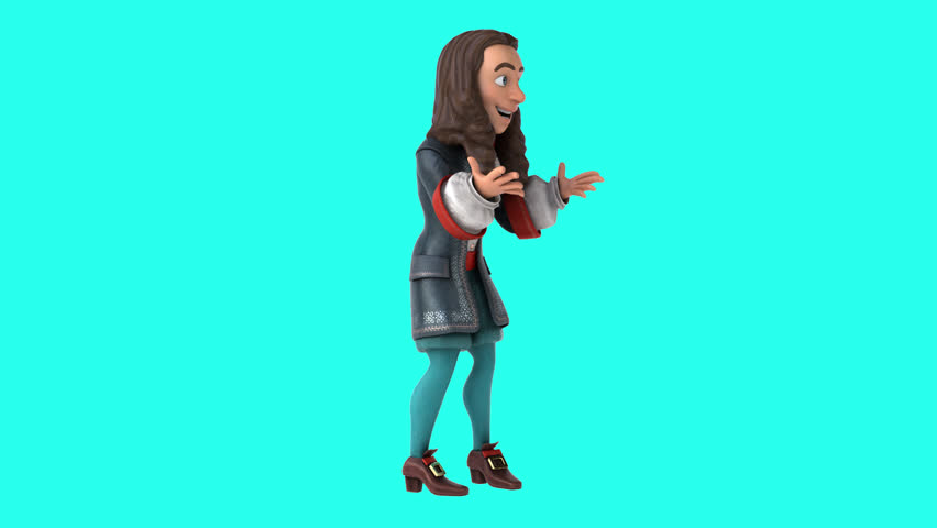 Fun 3D cartoon baroque man (with alpha channel)