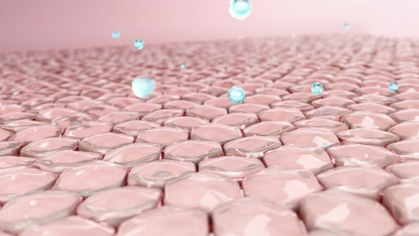 Skin cells lose moisture, causing dry, blotchy and sagging skin, wrinkles and ages appear, facial skin becomes dehydrated. Anti-wrinkle and anti-aging, skin care beauty solution, cosmetic ads, 3D.