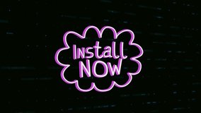 Animation of install now text and data processing on black background. social media and communication interface concept digitally generated video. - Powered by Shutterstock - Get 15% off with code: PIKWIZARD15