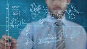 Animation of data processing over caucasian businessman. global business, finances, connections and digital interface concept digitally generated video. - Powered by Shutterstock - Get 15% off with code: PIKWIZARD15