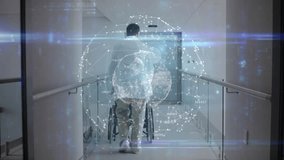 Animation of digital data interface over caucasian male doctor with patient. global medicine, technology, data processing and digital interface concept digitally generated video. - Powered by Shutterstock - Get 15% off with code: PIKWIZARD15