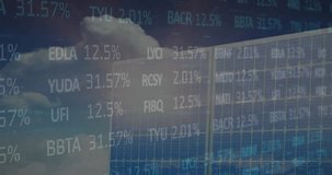 Animation of financial data processing over solar panel. global business, finances and digital interface concept digitally generated video. - Powered by Shutterstock - Get 15% off with code: PIKWIZARD15