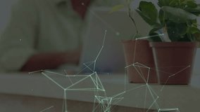 Animation of network of connections over cup of coffee. Global education technology connections and digital interface concept digitally generated video. - Powered by Shutterstock - Get 15% off with code: PIKWIZARD15