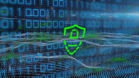 Animation of data processing over padlock icon on black background. Global technology, online security and digital interface concept digitally generated video. - Powered by Shutterstock - Get 15% off with code: PIKWIZARD15