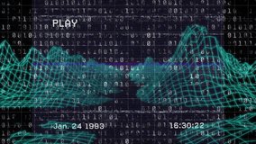 Animation of binary code, metaverse landscape and vintage video. Virtual reality, metaverse and technology concept digitally generated video. - Powered by Shutterstock - Get 15% off with code: PIKWIZARD15