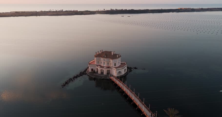 Aerial view of Casina Vanvitelliana, Italy.