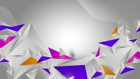 abstract geometric 3D polygonal shapes in white, purple, and orange motion animation background - Powered by Shutterstock - Get 15% off with code: PIKWIZARD15