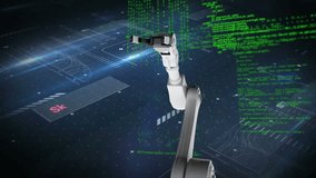 Animation of robotic hand with question mark over data processing on black backgorund. global technology, computing and digital interface concept digitally generated video. - Powered by Shutterstock - Get 15% off with code: PIKWIZARD15
