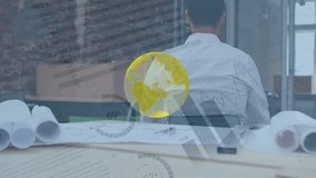 Animation of globe and financial data processing over businessman. global business, data processing and technology concept digitally generated video. - Powered by Shutterstock - Get 15% off with code: PIKWIZARD15