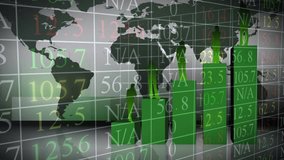Animation of world map, statistics and financial data processing. global finance, business and data processing concept digitally generated video. - Powered by Shutterstock - Get 15% off with code: PIKWIZARD15