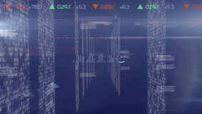 Animation of data processing on blue background. Global business and digital interface concept digitally generated video. - Powered by Shutterstock - Get 15% off with code: PIKWIZARD15