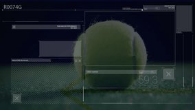 Animation of financial data processing over tennis ball. Global business and data processing concept digitally generated video. - Powered by Shutterstock - Get 15% off with code: PIKWIZARD15