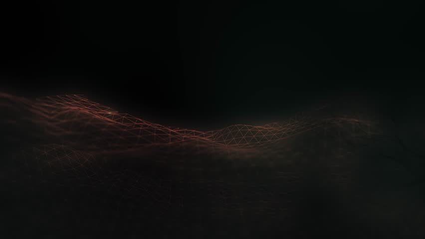 Golden cybernetic connected plexus structure with lights effect 4k animation