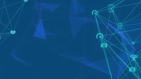 Animation of network of connections over digital city on blue background. global connections, computing and digital interface concept digitally generated video. - Powered by Shutterstock - Get 15% off with code: PIKWIZARD15