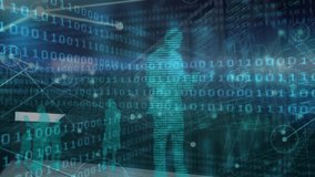 Animation of clock moving fast with networks over binary coding. global computing, data processing and digital interface concept digitally generated video. - Powered by Shutterstock - Get 15% off with code: PIKWIZARD15