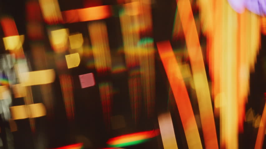 bright colourful blurred bokeh lights in the casino city of macau