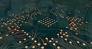 Animation of computer circuit board over data processing and clock. Global technology, computing and digital interface concept digitally generated video. - Powered by Shutterstock - Get 15% off with code: PIKWIZARD15