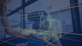 Animation of data processing over caucasian businesswoman using vr headset. Global business and digital interface concept digitally generated video. - Powered by Shutterstock - Get 15% off with code: PIKWIZARD15