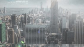 Animation of financial data processing over city. Global business, finance and data processing concept digitally generated video. - Powered by Shutterstock - Get 15% off with code: PIKWIZARD15