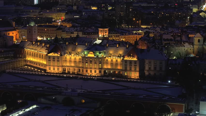 Aerial view of Royal Castle, Warsaw, Poland.