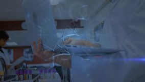 Animation of dna and data processing over asian female lab worker. medicine, science and technology concept digitally generated video. - Powered by Shutterstock - Get 15% off with code: PIKWIZARD15