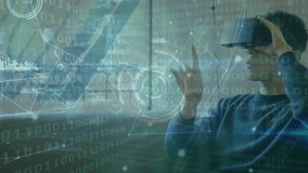 Animation of financial data processing over caucasian businessman using smartphone. Global networks connections and digital interface concept digitally generated video. - Powered by Shutterstock - Get 15% off with code: PIKWIZARD15